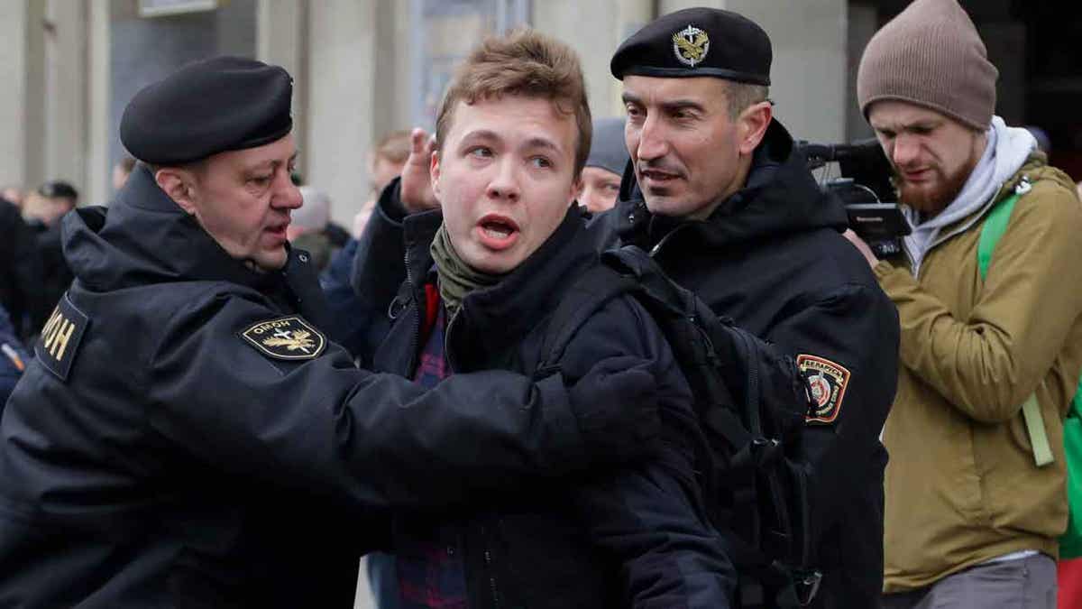 Belarus police arrest journalist Raman Pratasevich,