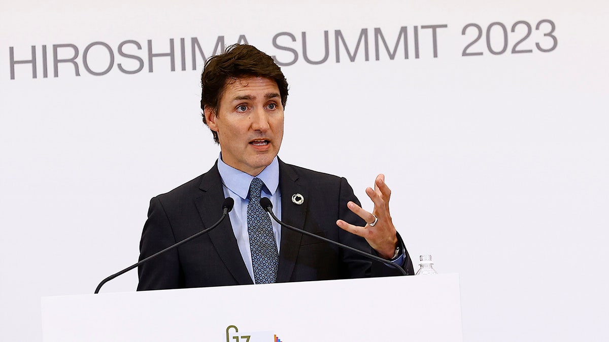 Canada PM Trudeau speaks at G7