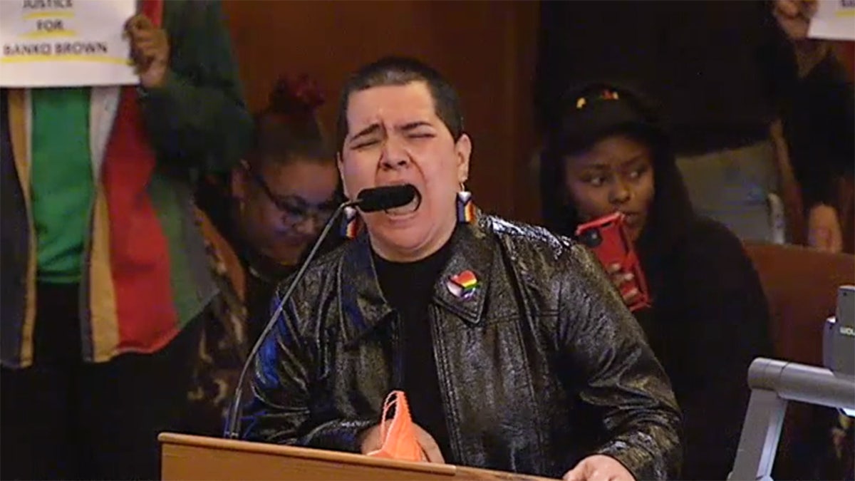 San Francisco Board of Supervisors, screaming protester