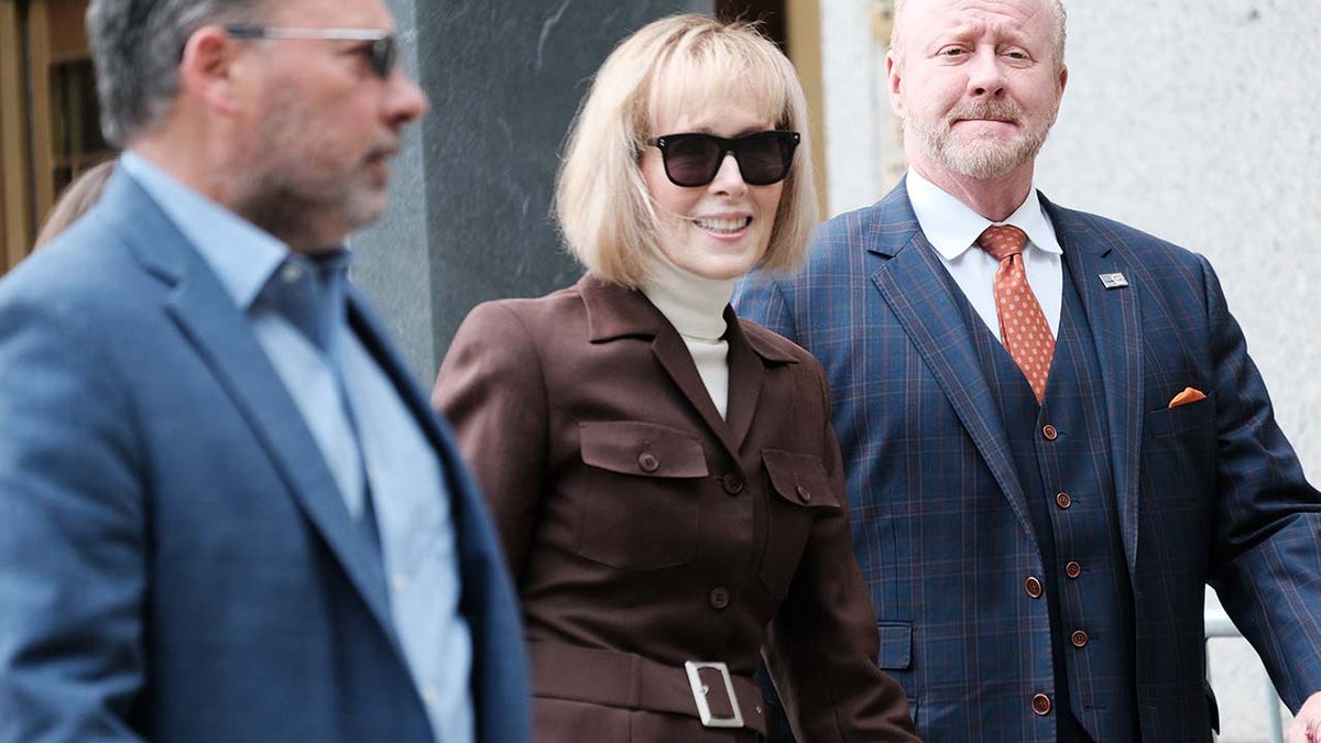 E. Jean Carroll arrives for her civil trial against former President Donald Trump