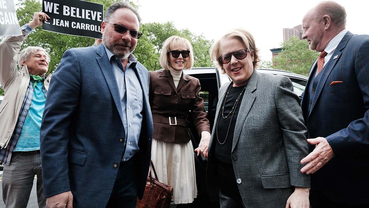 E. Jean Carroll arrives for her civil trial against former President Donald Trump