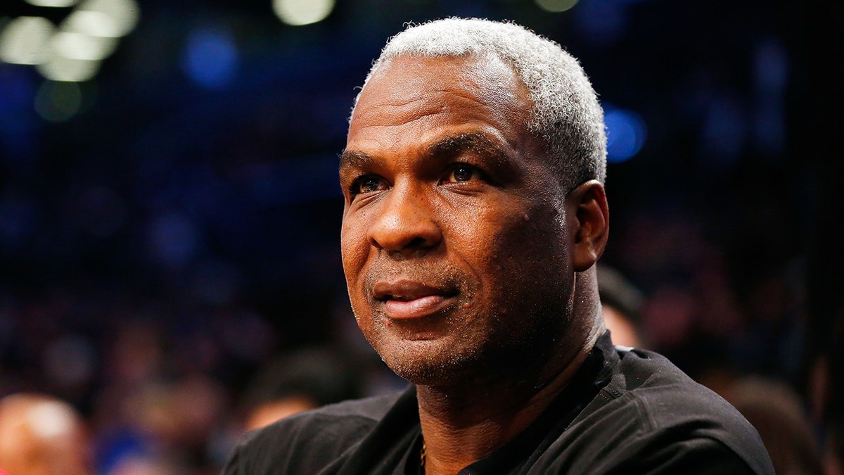 Former NBA player Charles Oakley attends a game