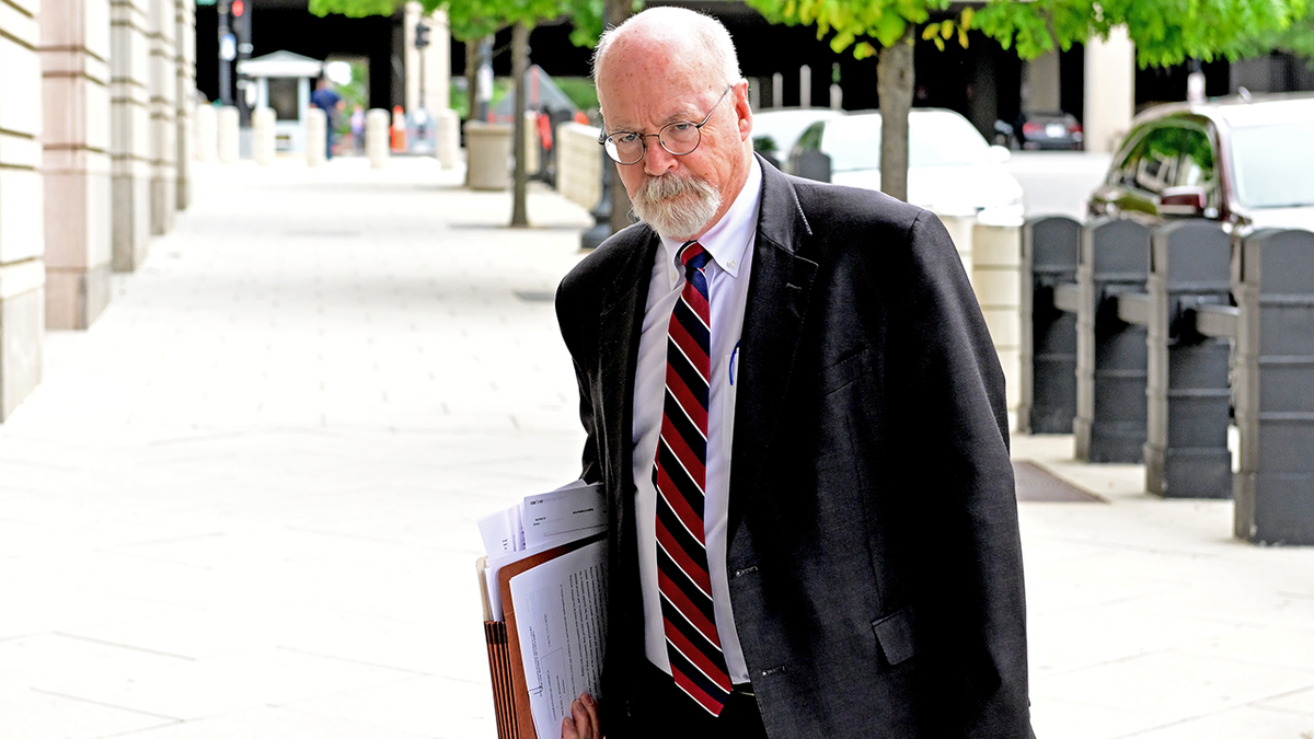 Special Counsel John Durham, who then-United States Attorney General William Barr appointed in 2019 after the release of the Mueller report to probe the origins of the Trump-Russia investigation, arrives for his trial at the United States District Court for the District of Columbia on May 26, 2022 in Washington, DC. (Photo by Ron Sachs/Consolidated News Pictures/Getty Images)