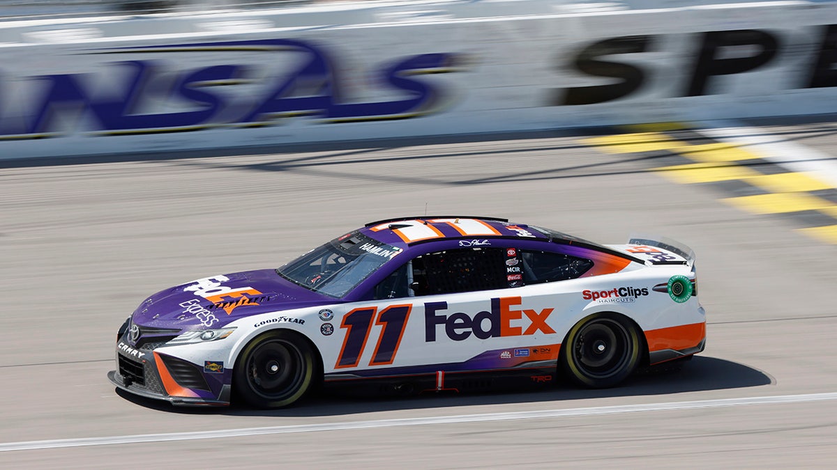 Denny Hamlin Nudges Kyle Larson Into The Wall On Final Lap To Take Lead ...