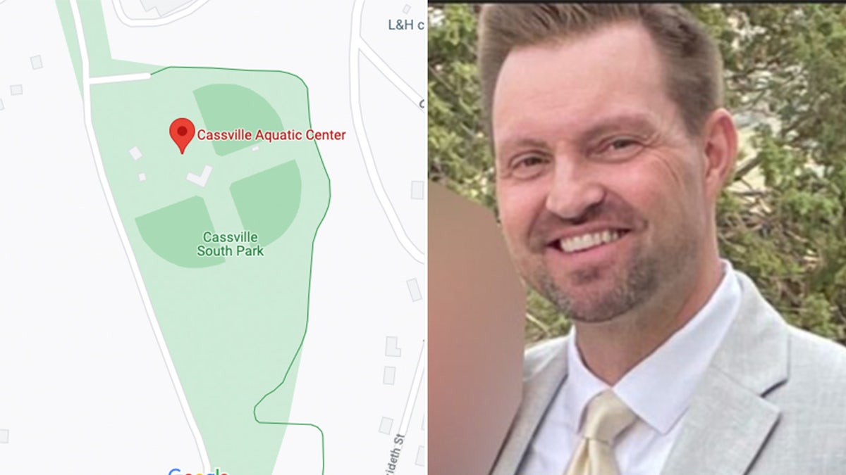 Map of Cassville Aquatic Center and a photo of Dr. Forsyth