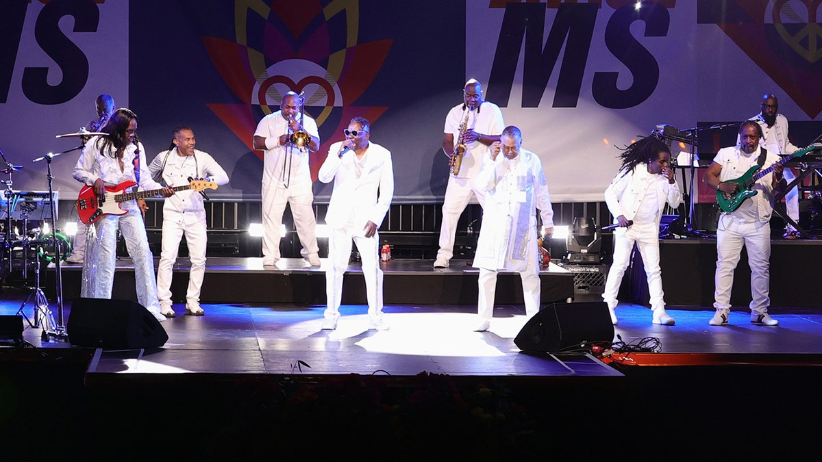 Eath Wind & Fire performing at the 28th Annual Race to Erase MS: Drive-In Gala 
