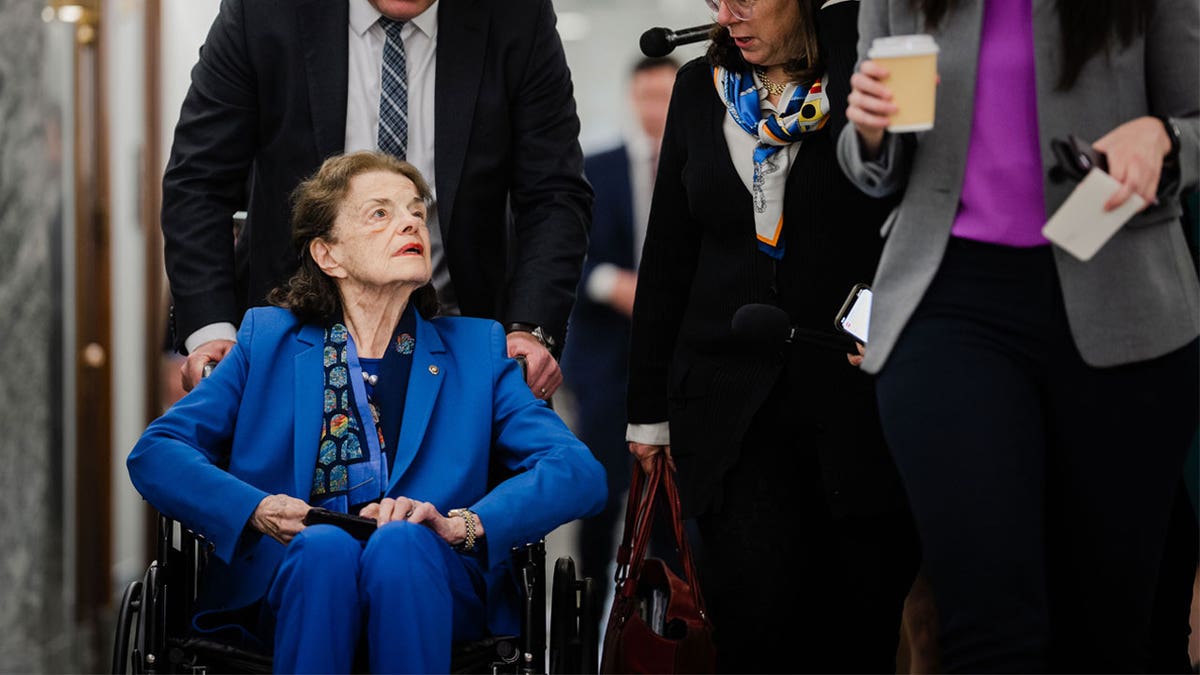 Sen. Dianne Feinstein in a wheelchair