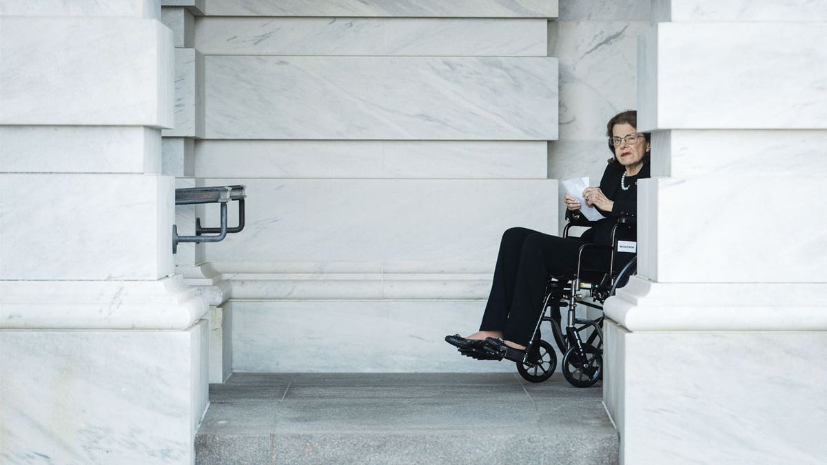 Dianne Feinstein leaving Capitol Building