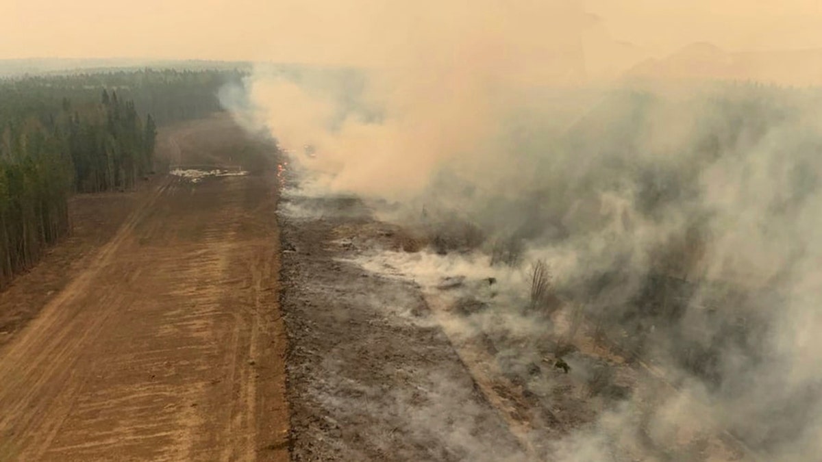 A wildfire in Alberta, Canada