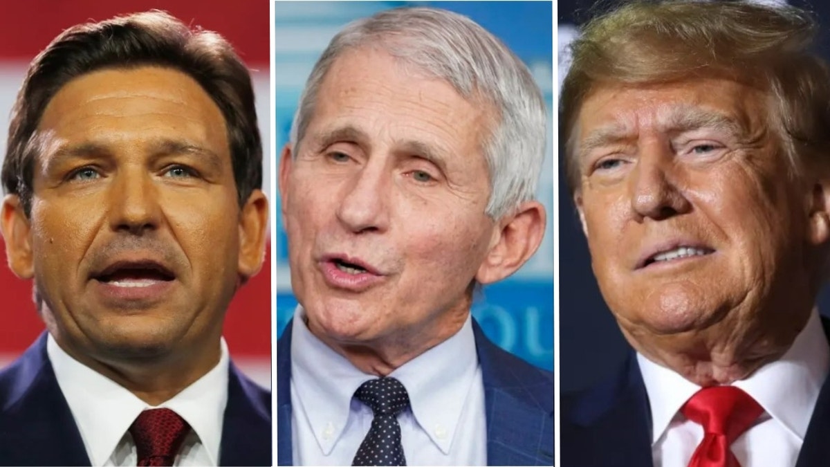 Ron DeSantis, Anthony Fauci, and Donald Trump