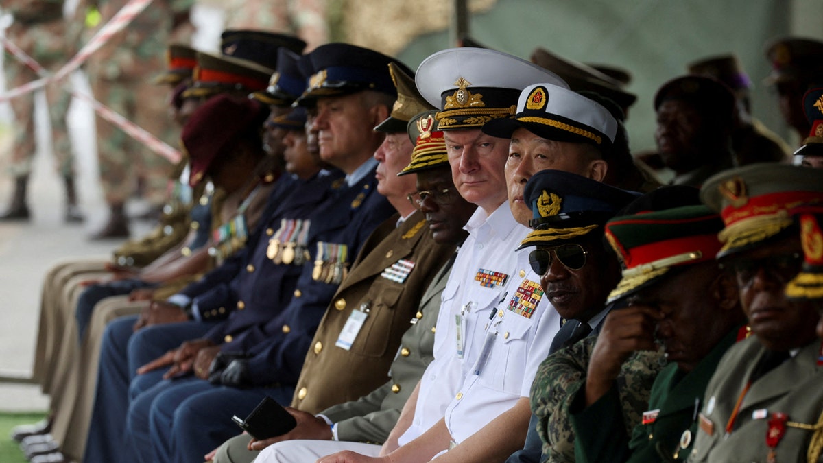 military officials review parade in South Africa