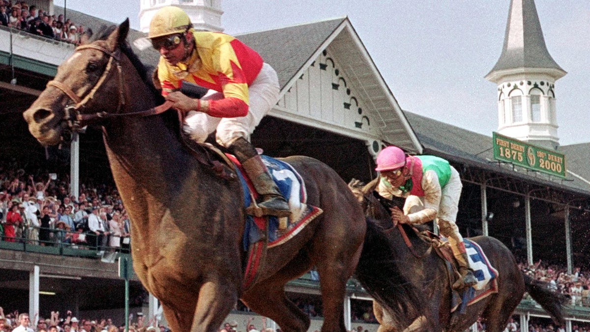 Jockey Kent Desormeaux rides the horse