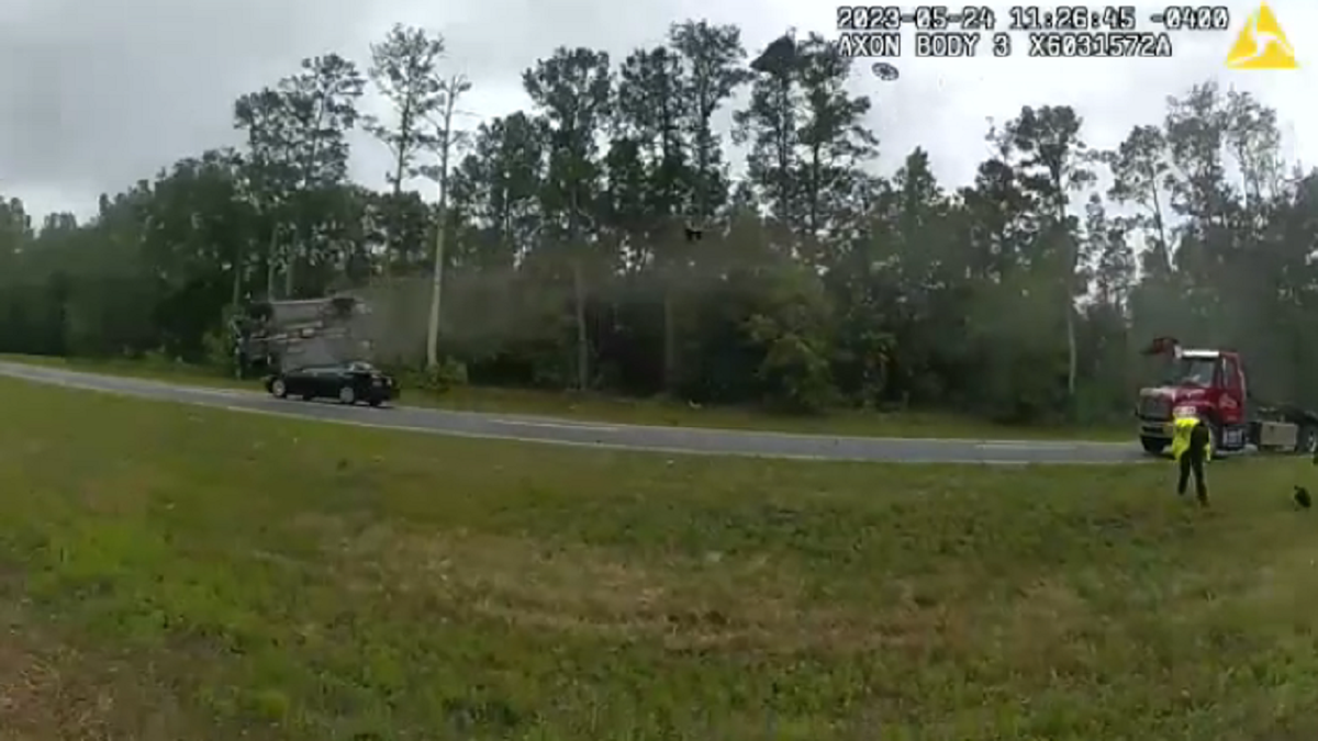 Georgia car lands on highway after going airborne during accident