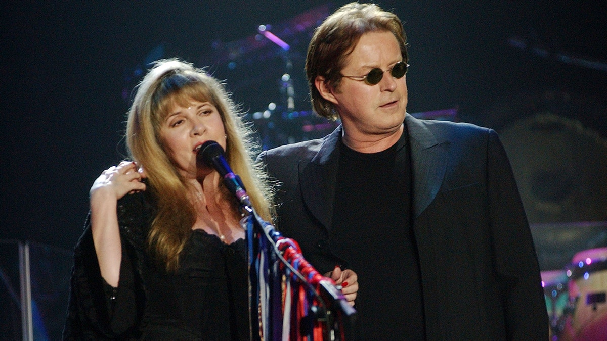 Don Henley and Stevie Nicks at the concert for artist's rights