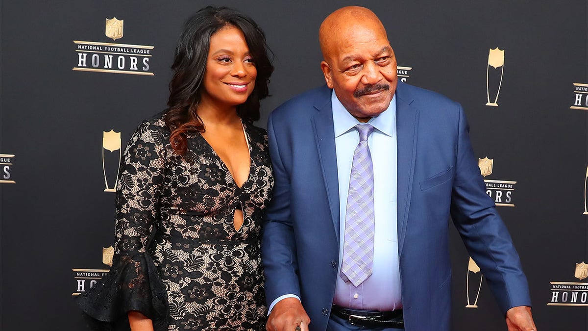 Former Professional Athlete Jim Brown and his Wife Monique Brown News  Photo - Getty Images