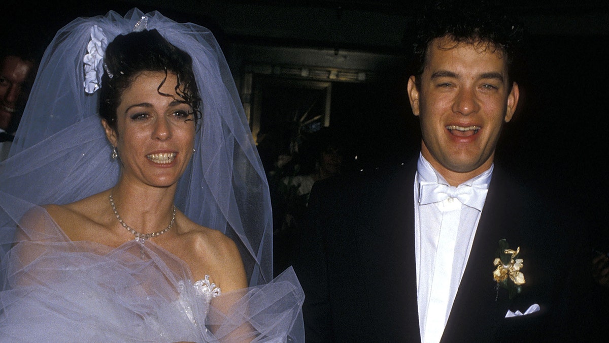 Rita Wilson and Tom Hanks on their wedding day