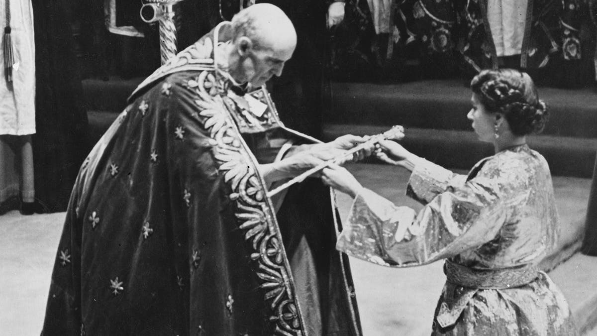 Queen Elizabeth II during her coronation in 1953