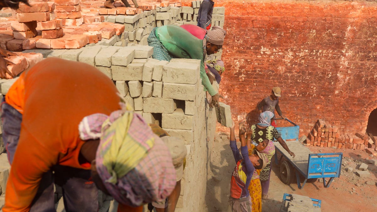 Child labor in brickyard in bangladesh