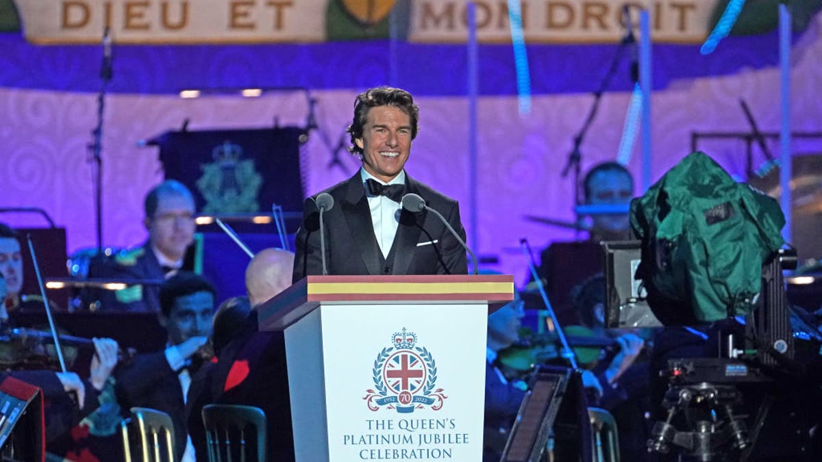 tom cruise speaking at platinum jubilee event