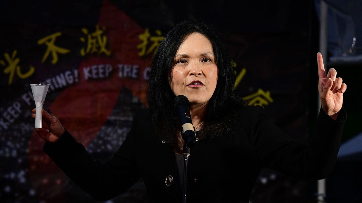 Jenny Kwan outside Chinese consulate in Vancouver