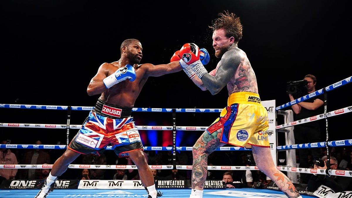 Floyd Mayweather during an exhibition match