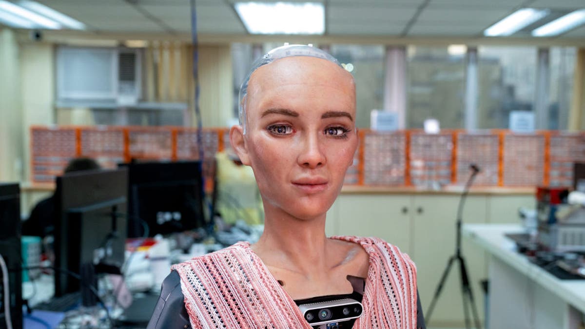 Sophia, a robot, is pictured at Hanson Robotics, which specializes in humanoid robot manufacture.