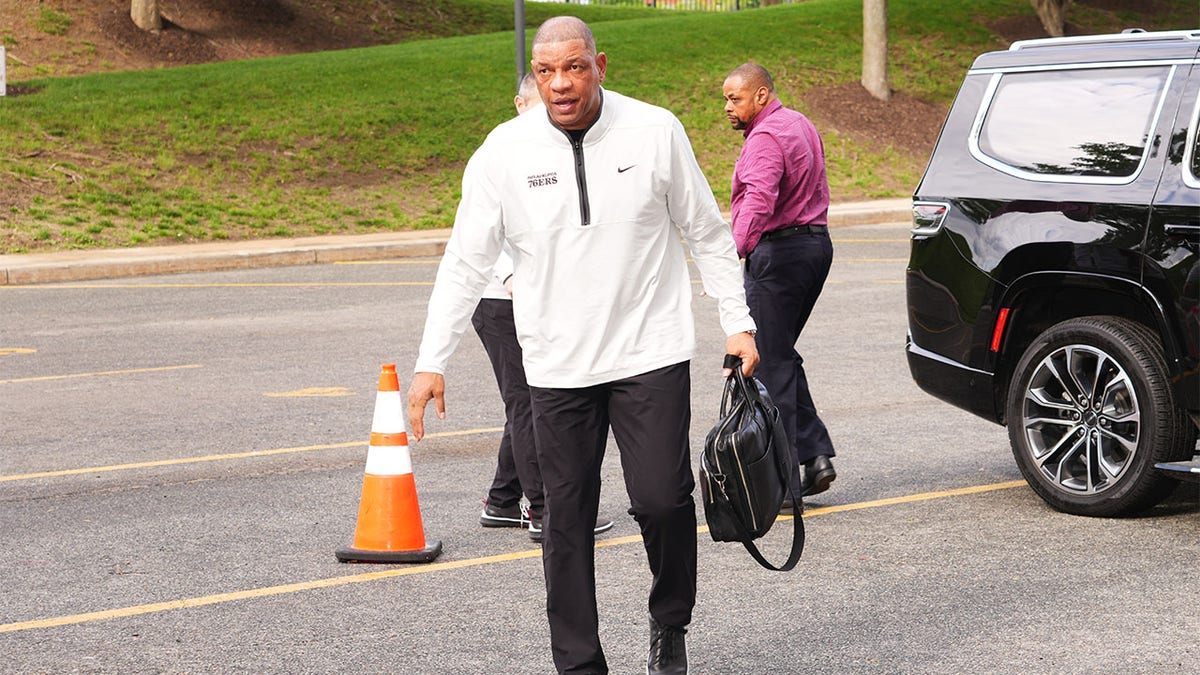 Doc Rivers arrives at the arena