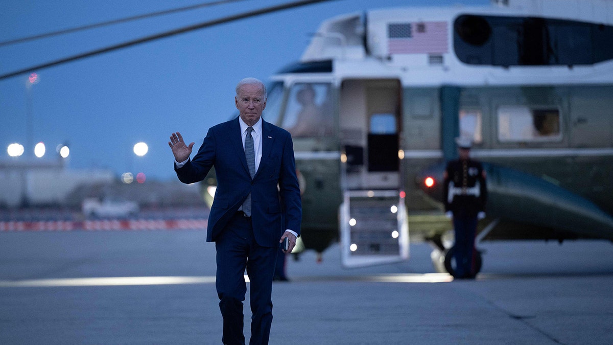 Biden waving