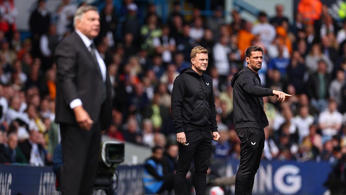 Eddie Howe stands on the sidelines during a Premier League match