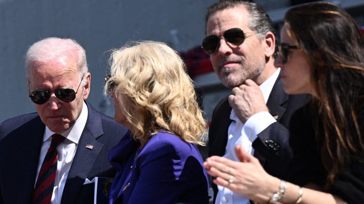 US President Joe Biden and First Lady Jill Biden joined by Hunter Biden