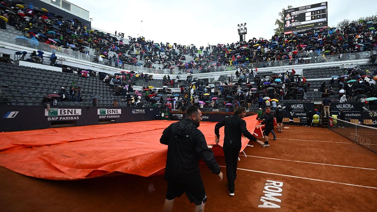 The Italian Open is delayed by rain