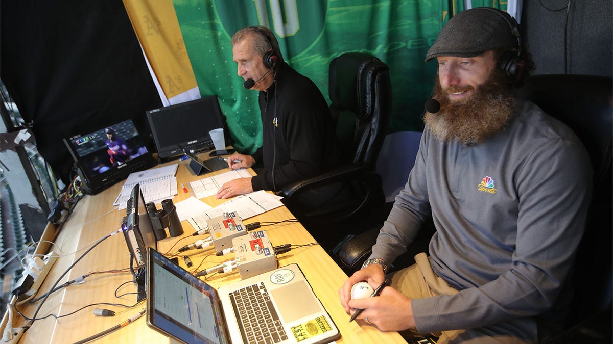 Glen Kuiper and Dallas Braden call a game