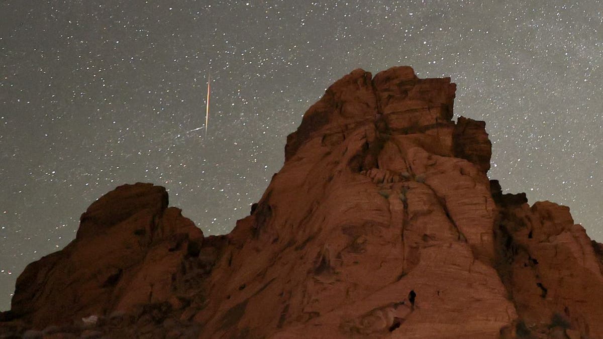 Meteor blazing across sky