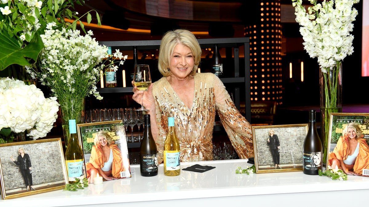 Martha Stewart behind the bar