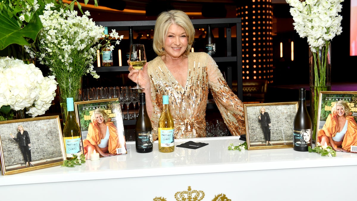 Martha Stewart behind the bar