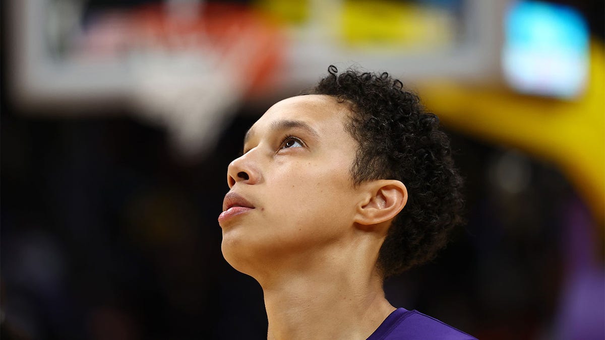 Brittney Griner warms up before a game against the Sparks