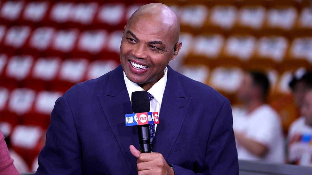 Charles Barkley talks before Game 3 of the ECF