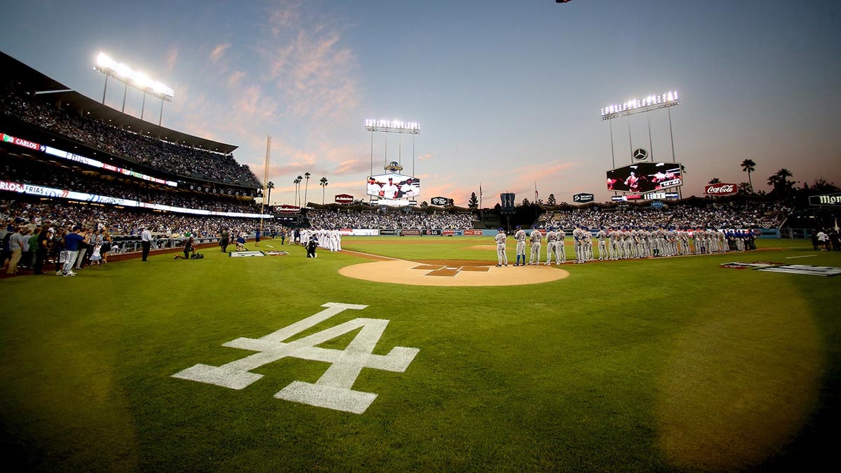 Field at Dodger Stadium before a game in 2015