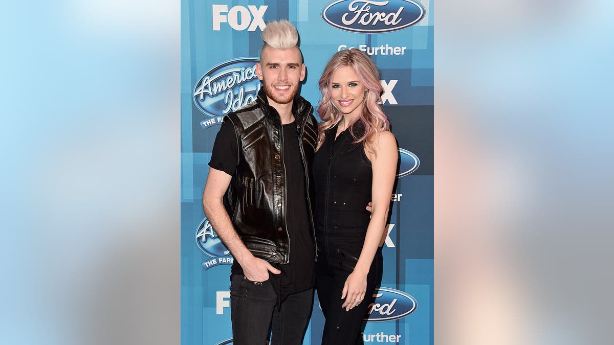 colton dixon with wife annie red carpet