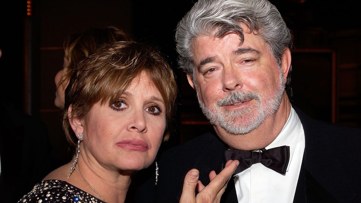 Carrie Fisher and director George Lucas