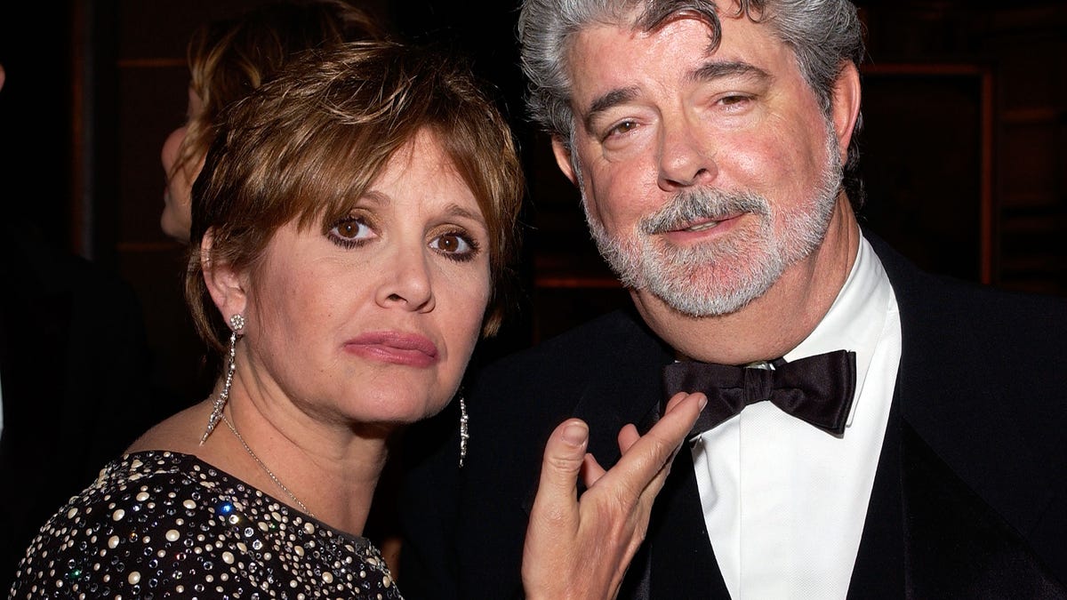 Carrie Fisher and director George Lucas