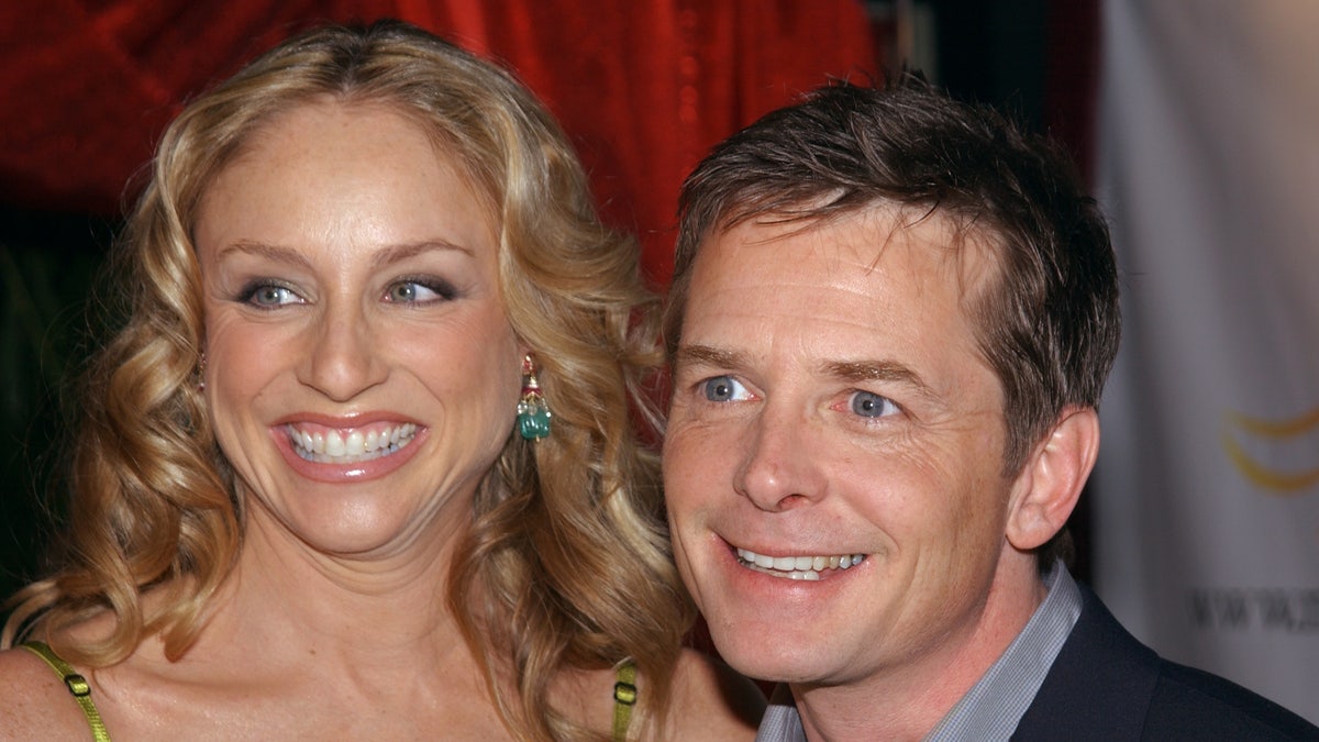 Michael J. Fox and his wife in 2001