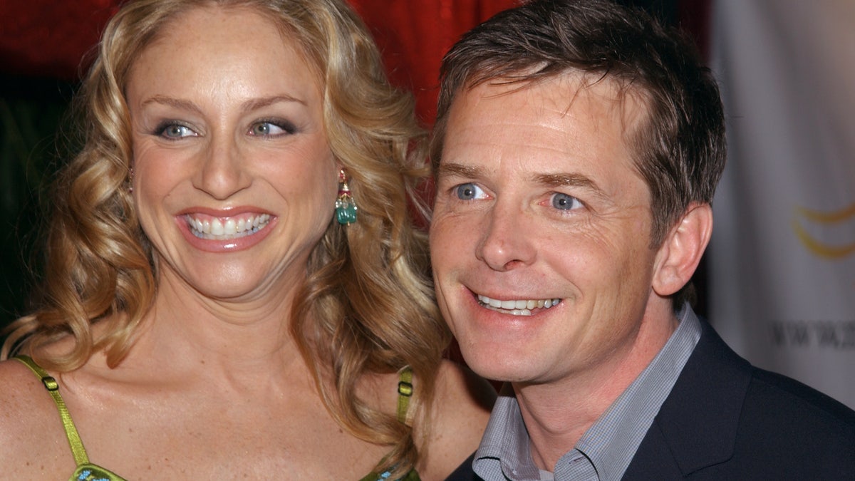 Michael J. Fox and his wife in 2001