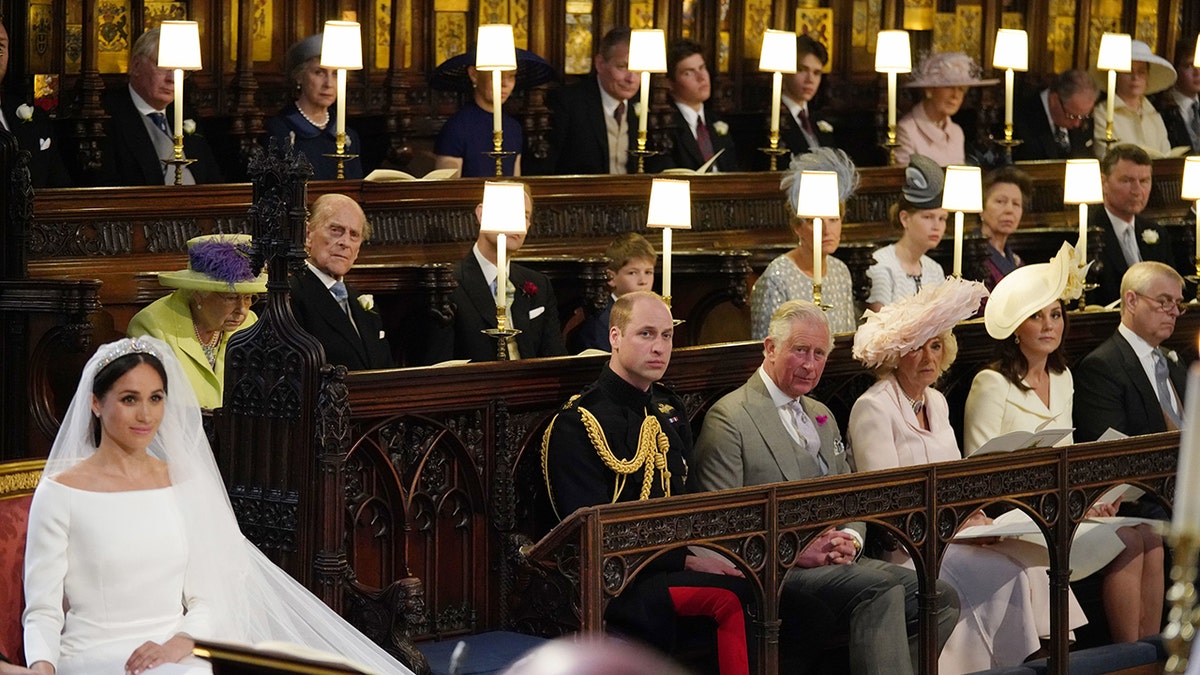 Meghan Markle wearing a bridal gown on her wedding day