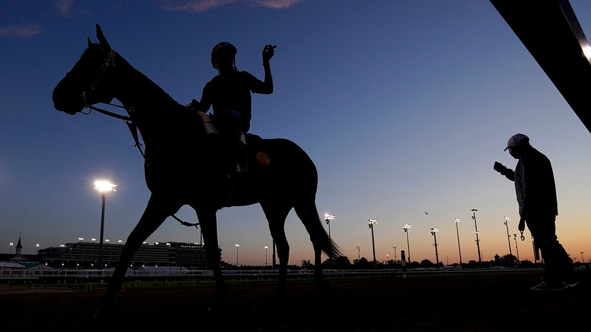 A horse works out at Churchill Downs