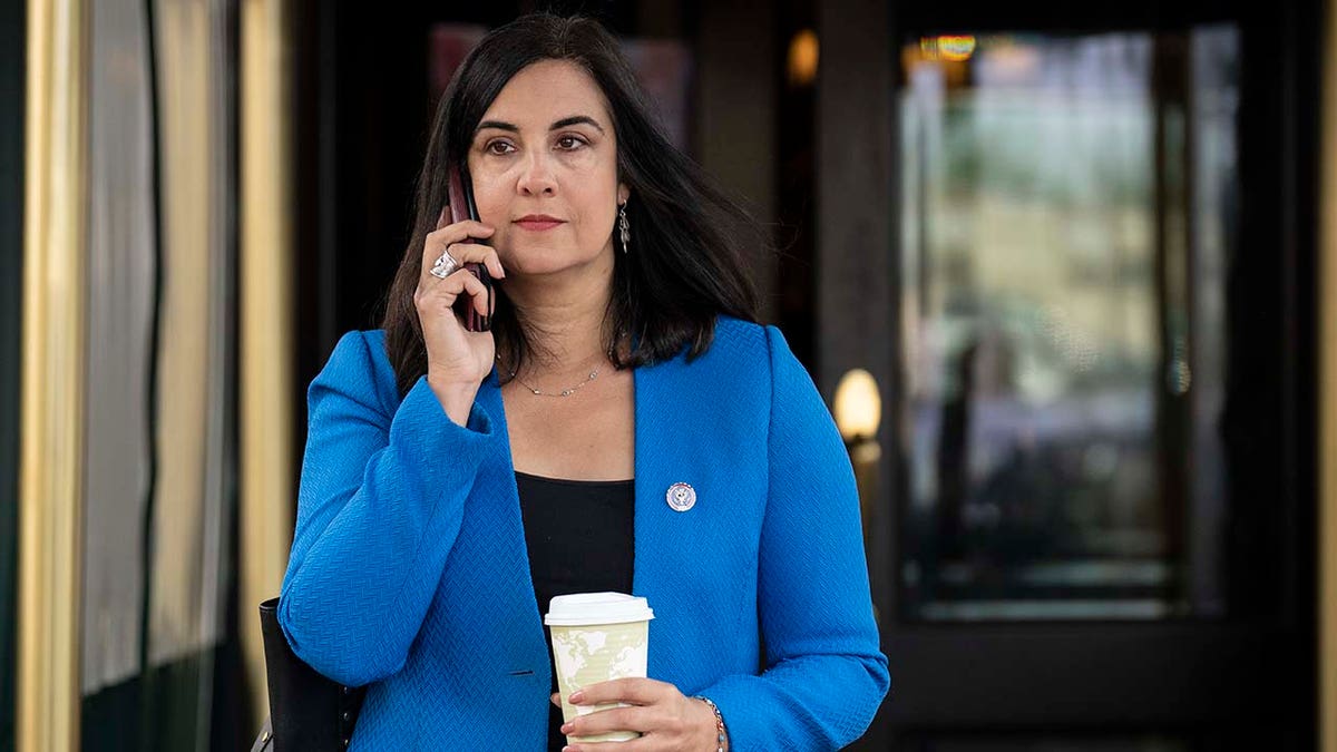Rep. Nicole Malliotakis (R-NY) leaves a caucus meeting with House Republicans on Capitol Hill