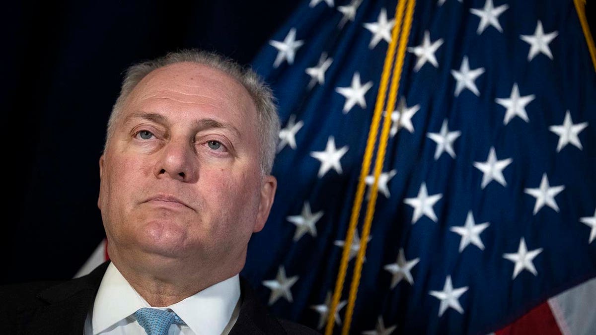 Rep. Steve Scalise (R-LA) waits to speak during a news conference after a caucus meeting
