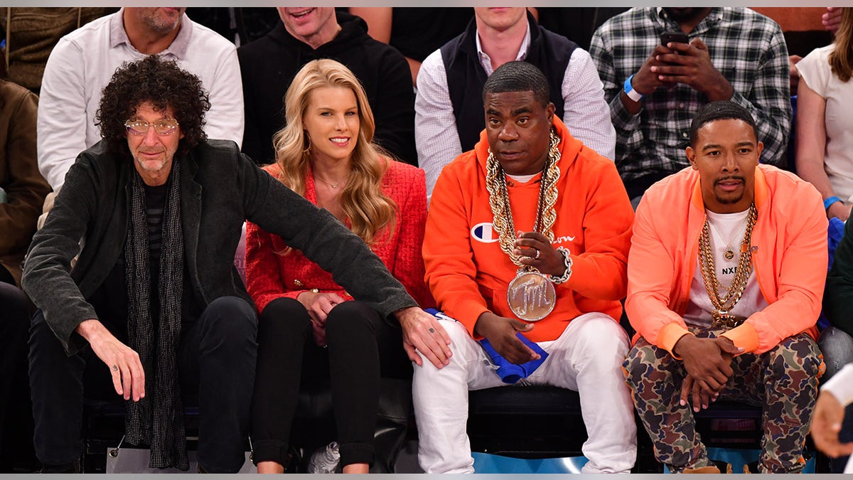 Howard Stern sits courtside by Tracy Morgan