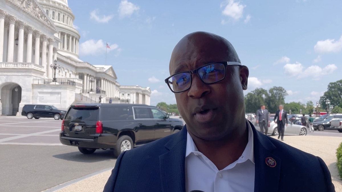 Rep. Jamal Bowman standing outside of the U.S. Capitol