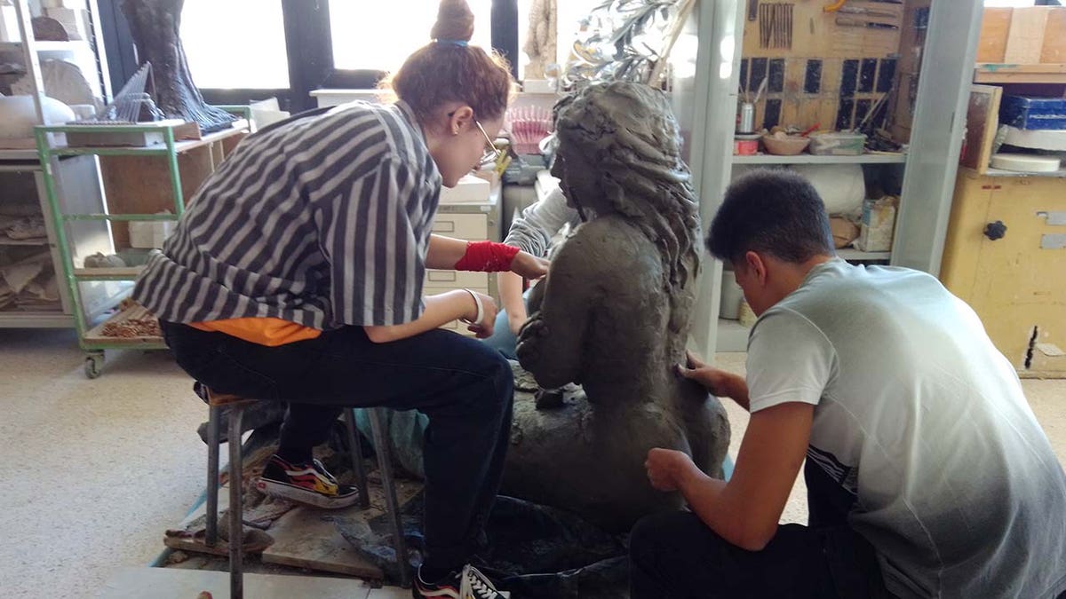 Luigi Rosso Art School sculpt mermaid statue